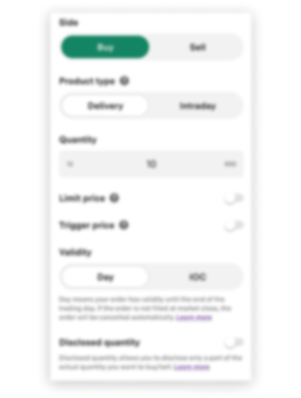 Order Form Blurred